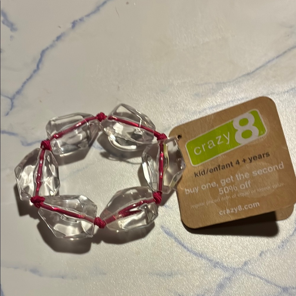 Crazy 8 Clear and Pink Bracelet
